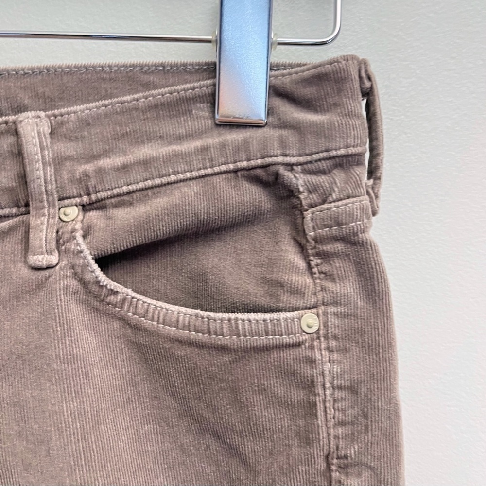Mother Hopscotch Dropout Corduroy Straight Cropped Pants in Beaver 2 Brown - Picture 4 of 12